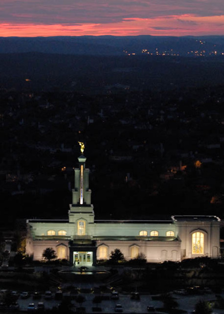 San Antonio Temple - Aerial Dusk