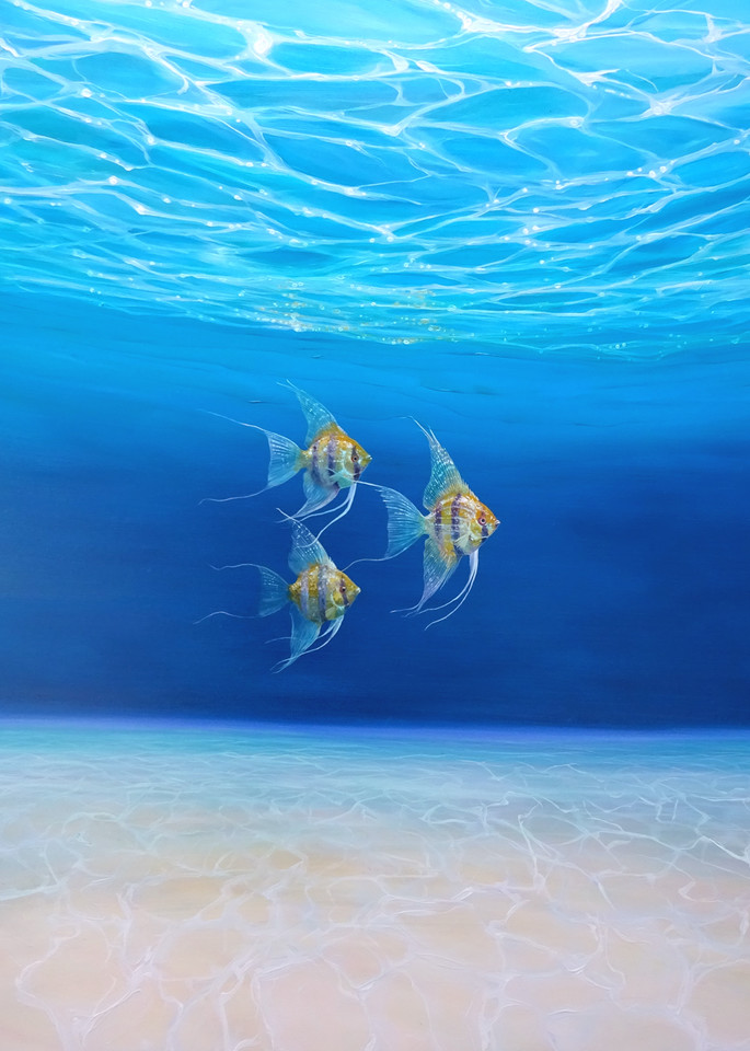 under the ocean painting with fish