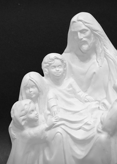 Black And White Jesus With Little Children Art | Drone Video TX