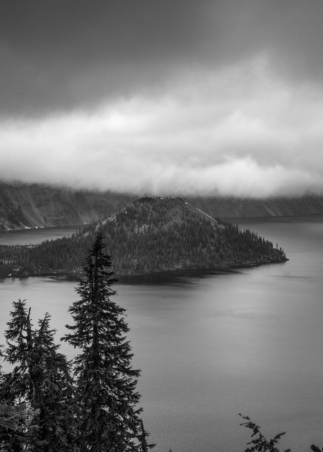 Hanging Clouds At Crater Lk Photography Art | Dale Yakaites Photography