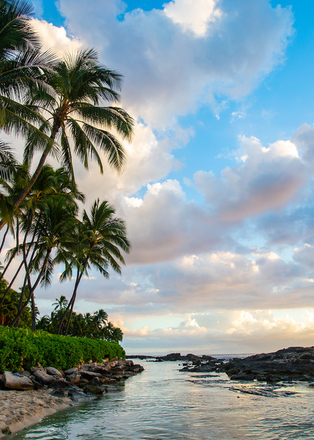View Toward Lanikuhonua Lagoon in Hawaii For Sale As Fine Art