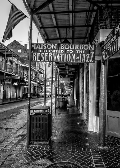 Masion Bourbon Jazz Club black and white photography