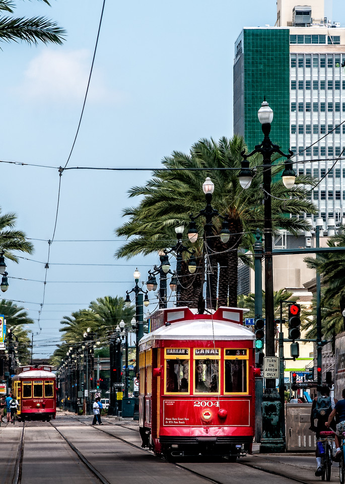 New Orleans Canal Street streetcar line photography