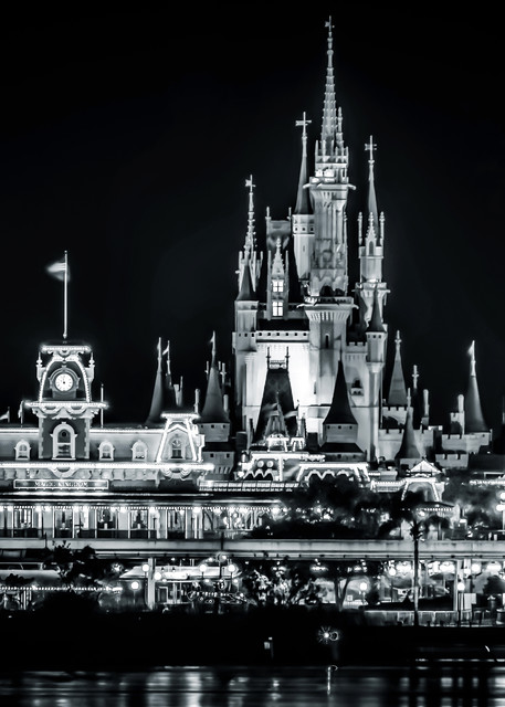 Magic Kingdom Black and White - Disney Wall Art | William Drew