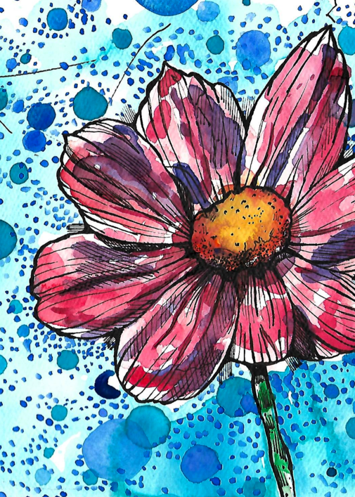 Matt Pierson Artworks | Flower with Cerulean Blue Circles