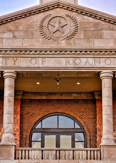 Roanoke Town Hall 22 Detail Art | Drone Video TX