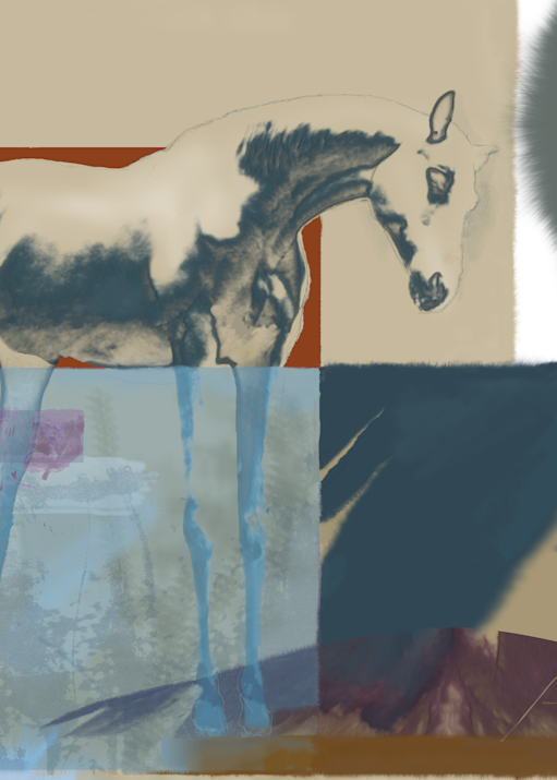 Buy Art Prints of Digital Painting Bluff Horse 