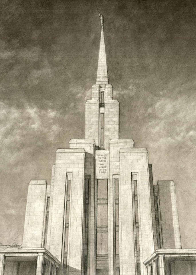 Oquirrh Mountain Temple Drawing
