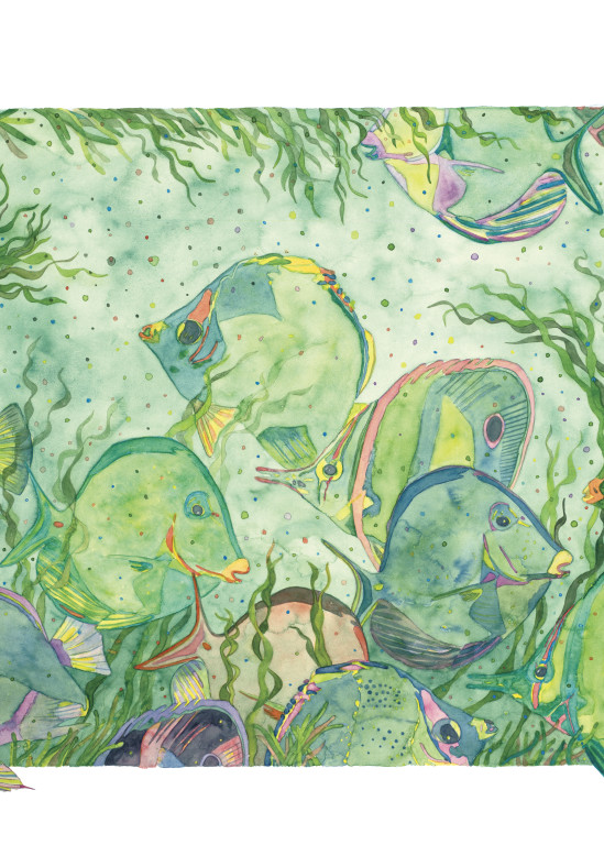 "Silky Waters" Watercolor Sea Life Art