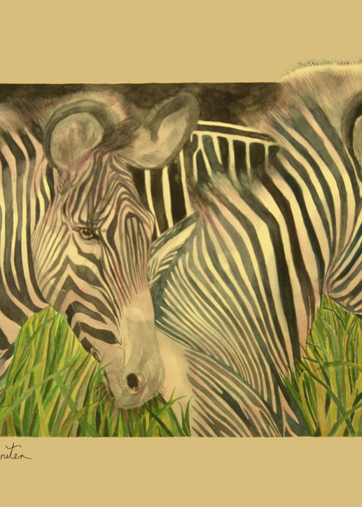 Blushing Stipes Zebra Painting by Dee Van Houten