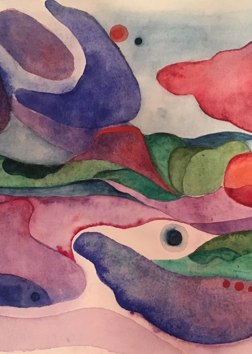 Bura - Abstract watercolor print/canvas by Marilyn Cvitanic 