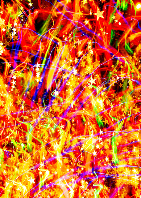 Flow Fireworks with a star filter