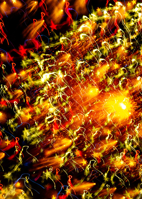 Ribbon Fireworks with a star filter