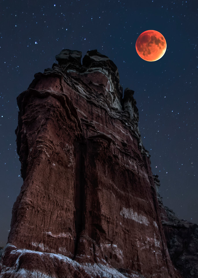 Blood Moon over the Castle, Jim Livingston Art