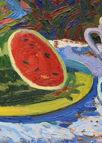 Watermelon On The Plate   Print Cropped Art | Studio Z of Taos