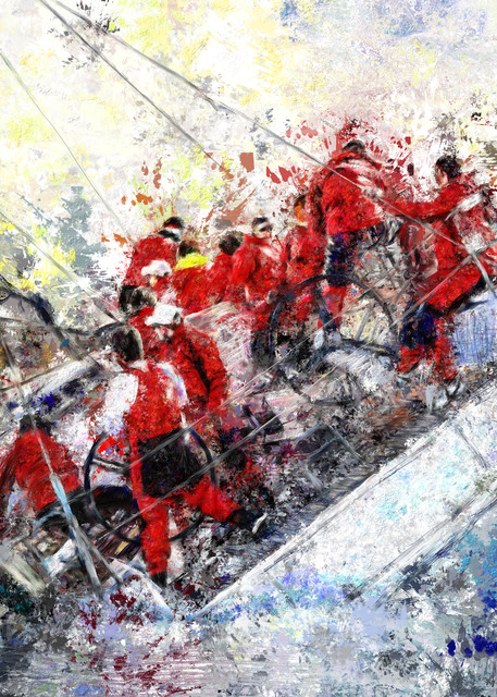 Sailboat race painting | Sports artist Mark Trubisky | Custom Sports Art