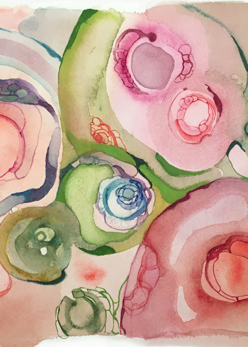 Lifing on Pluto - Abstract watercolor print by Marilyn Cvitanic