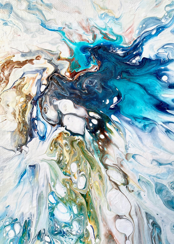 Abstract Acrylic Painting 'Bloom in Blue' | Deborah Younglao