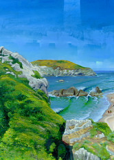 The Pinch a painting of Harris Beach by Spencer Reynolds