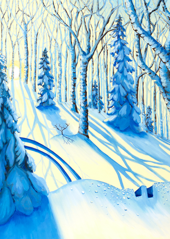 'Sublime Line' Vermont Ski Art for Sale