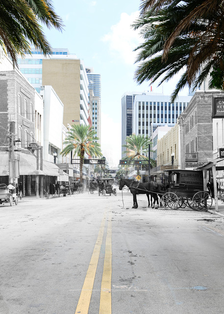 Flagler Looking East On Avenue D From Miami Avenue Art | Mark Hersch Photography