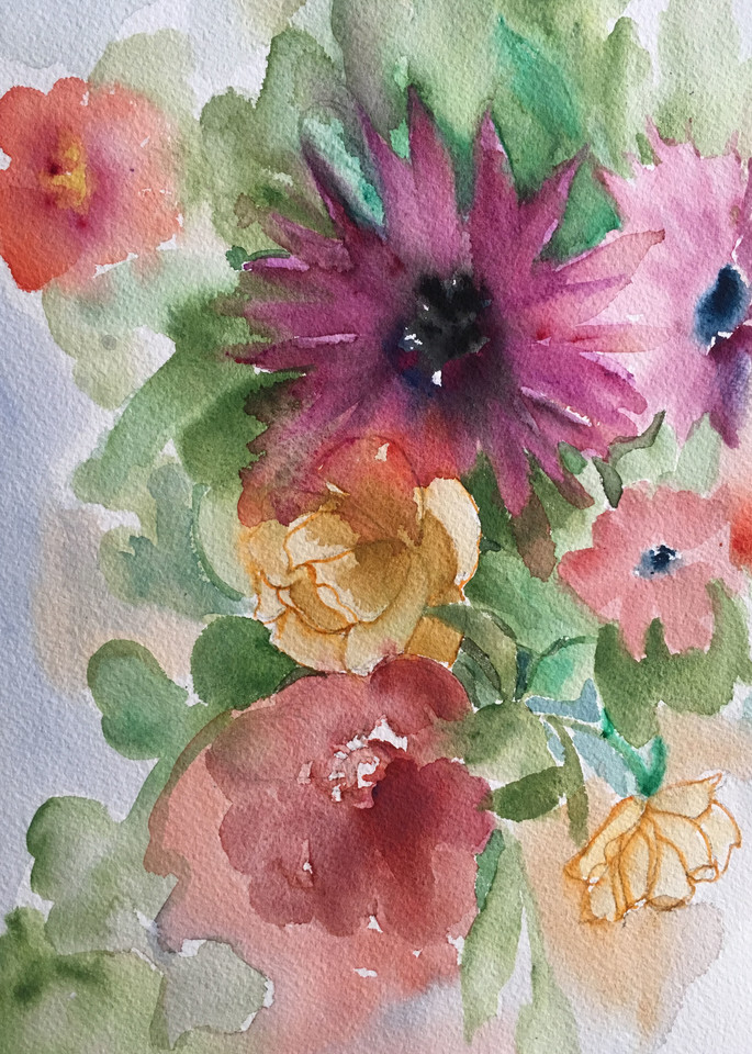 Garden of Alice Chudno #5 - Impressionist floral watercolor by Marilyn Cvitanic