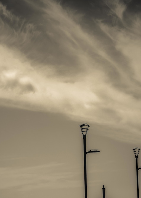 Lightstands And Clouds Atlantic City Photography Art | Dan Katz, Inc.