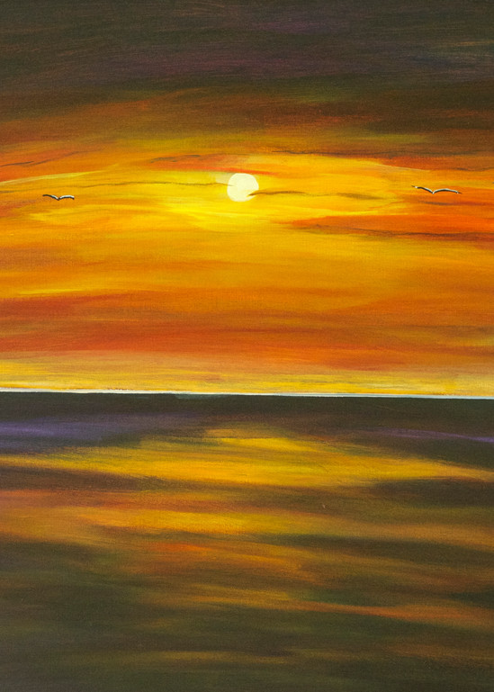 Sunset Over The Pacific Art | Marie Art Gallery