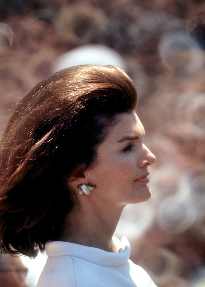 Jackie Kennedy at the christening of the Air Craft Carrier John F. KennedyPhoto by Dennis Brack  B 4