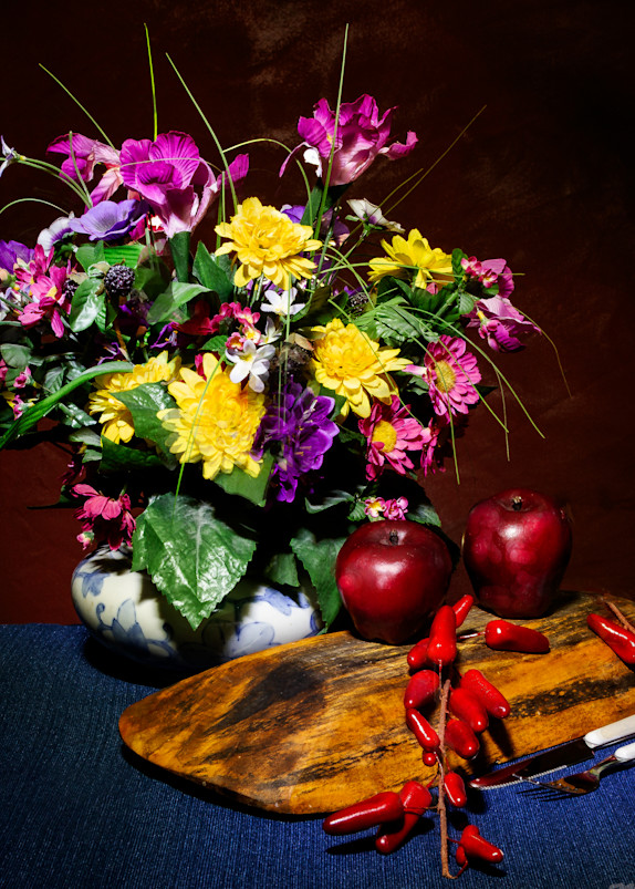 A Fine Art Photograph of Old Flowers and Fruit by Michael Pucciarelli