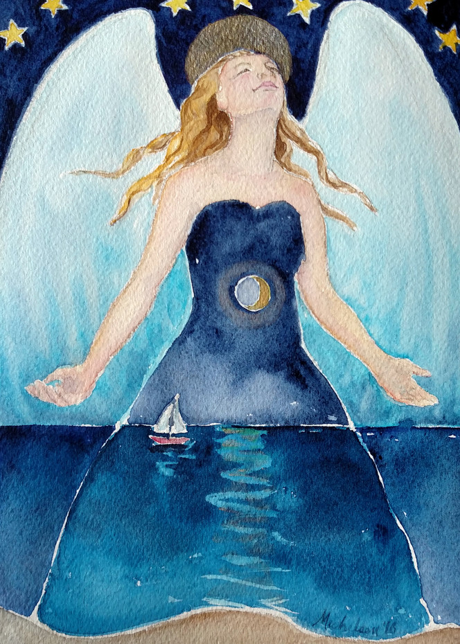 Angel Of Transcendence   Watercolor Angel Print  Art | Bright Spirit Studio