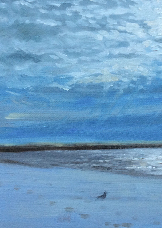 The Beach in January Fine Art Landscape Print by American Artist Hilary J. England