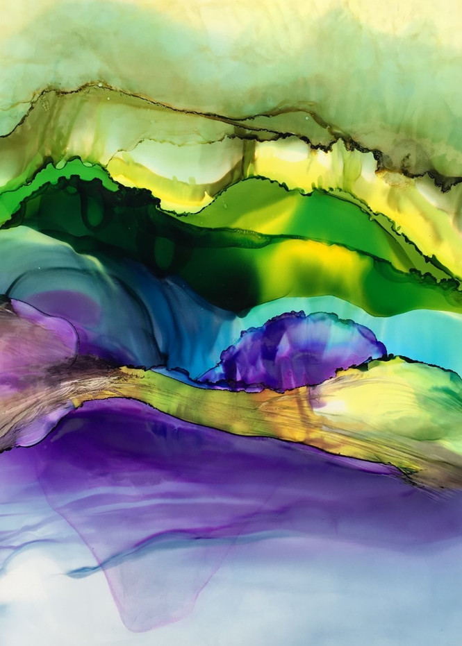 Waterscape With Violet Art | Sandy Smith Gerding Artwork