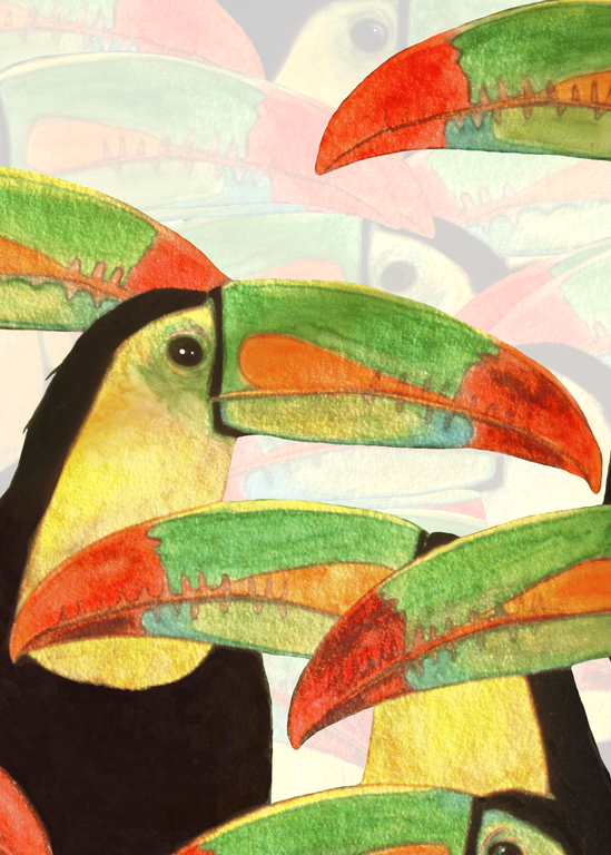 "Toucan Talk" Gouache Painting