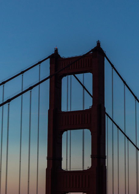Looking Up - Sunset at Golden Gate Bridge San Francisco California photograph print