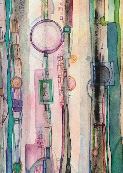 Original abstract watercolor by Marilyn Cvitanic. Available as a fine art print.