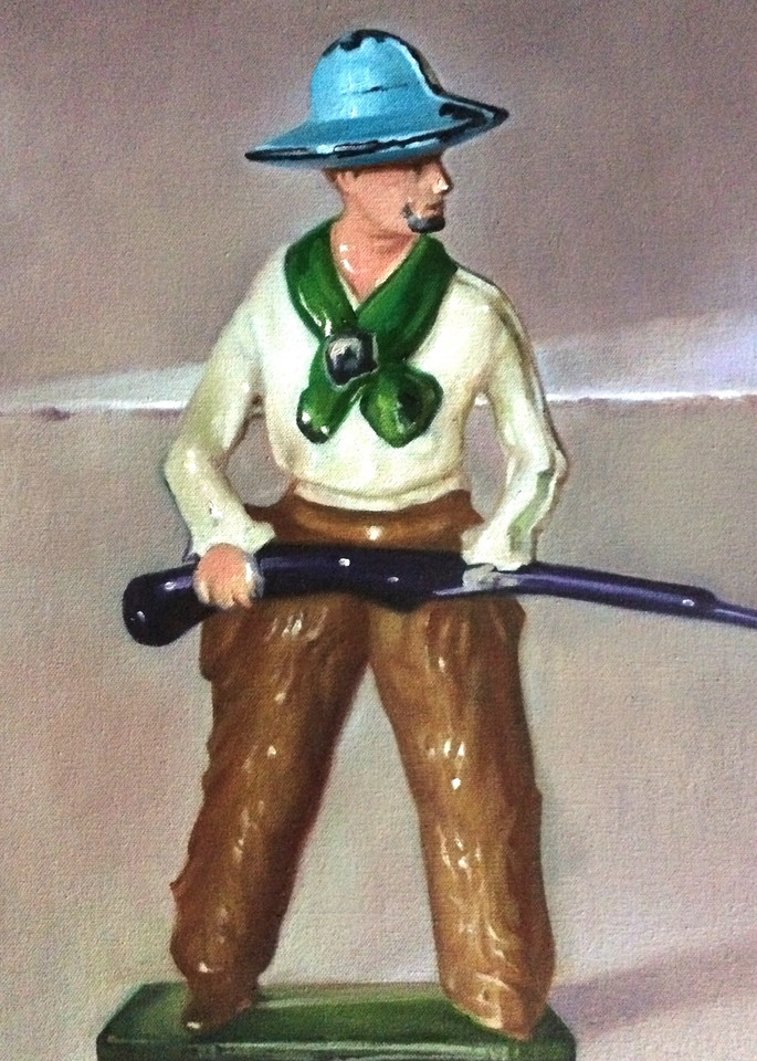 The Cowboy oil painted lead figure portrait.