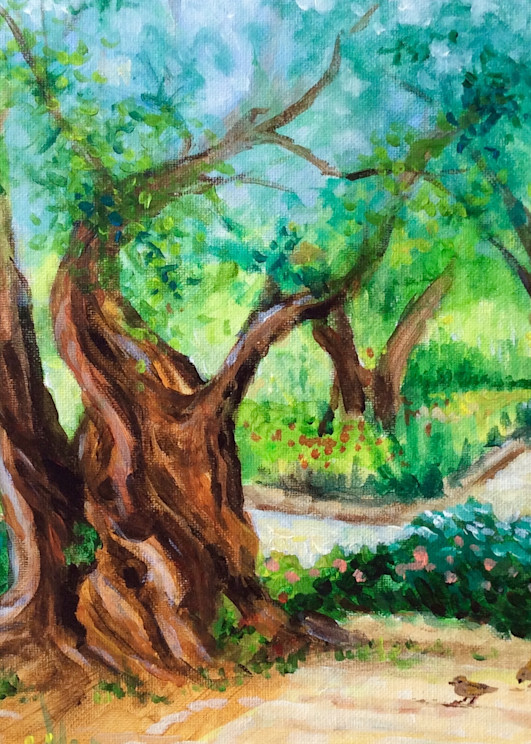 The Garden of Gethsemane Fine Art Print by Hilary J England