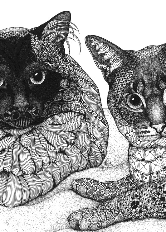 Siamese Sisters Art | Kristin Moger "Seriously Fun Art"