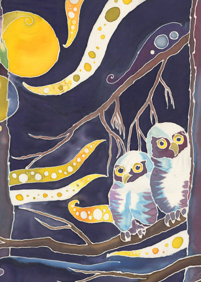 Owls Waiting For Snow  Art | Amanda Faith Alaska Paintings / Estuary Arts, LLC