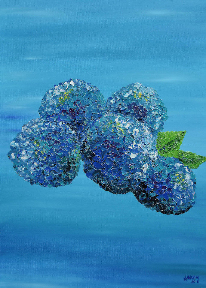 Hydrangea Flower Art Painting - Photo - Blue Hydrangea - Original Painting - Fine Art Prints on Canvas, Paper Metal and More