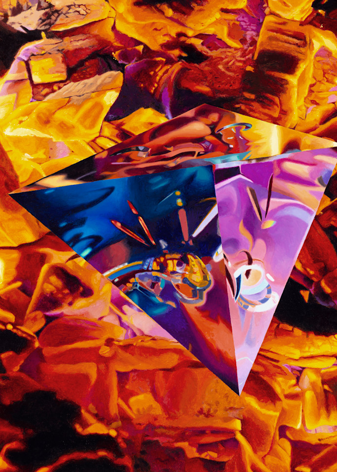 Tetrahedron/Fire, Geometric Painting, The Art of Max Voss-Nester
