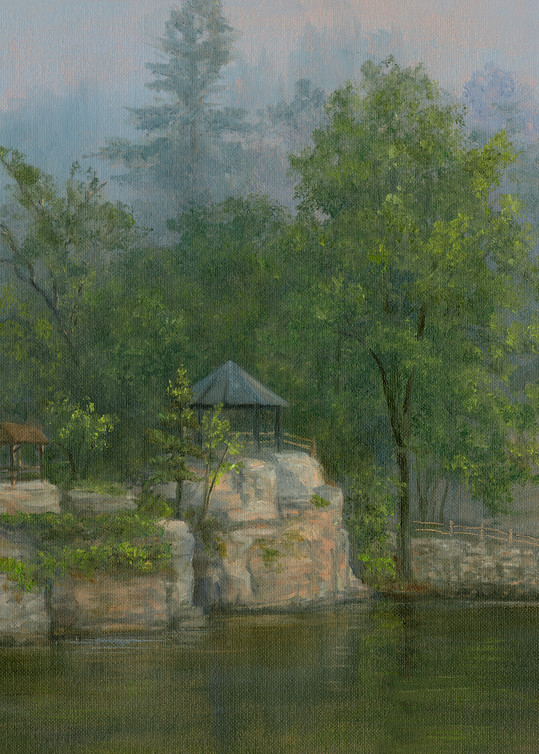 Misty Morning At Mohonk, View From The Porch Art | Tarryl Fine Art