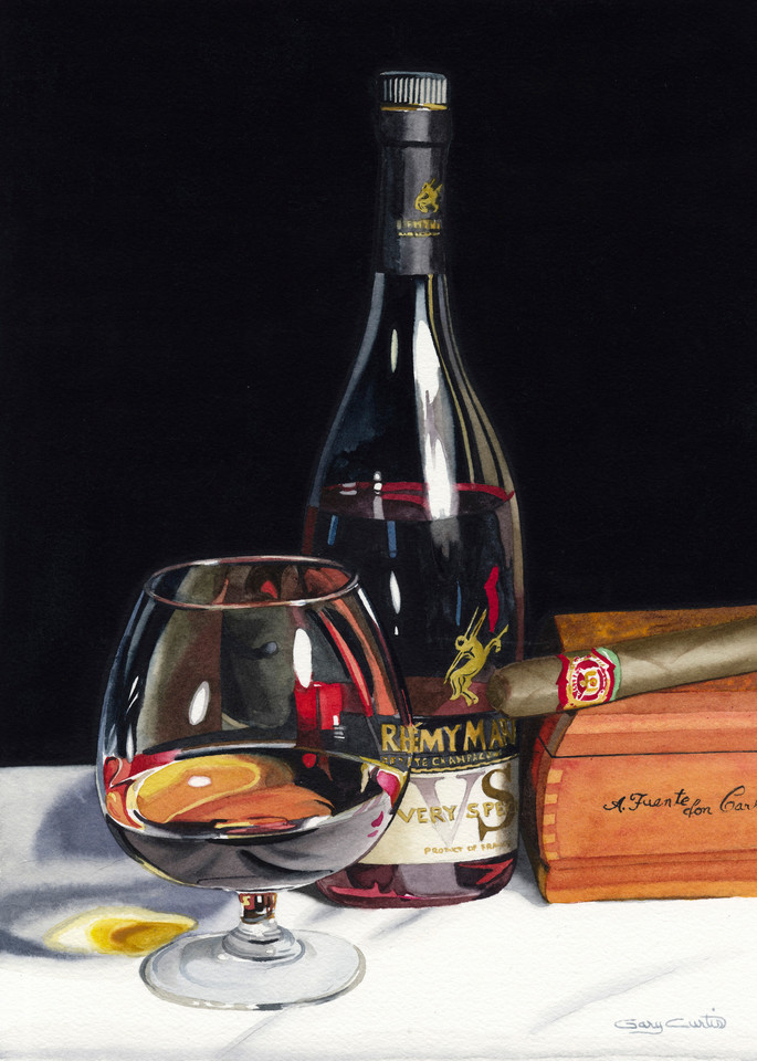Brandy Cigar Art | Gary Curtis Watercolors