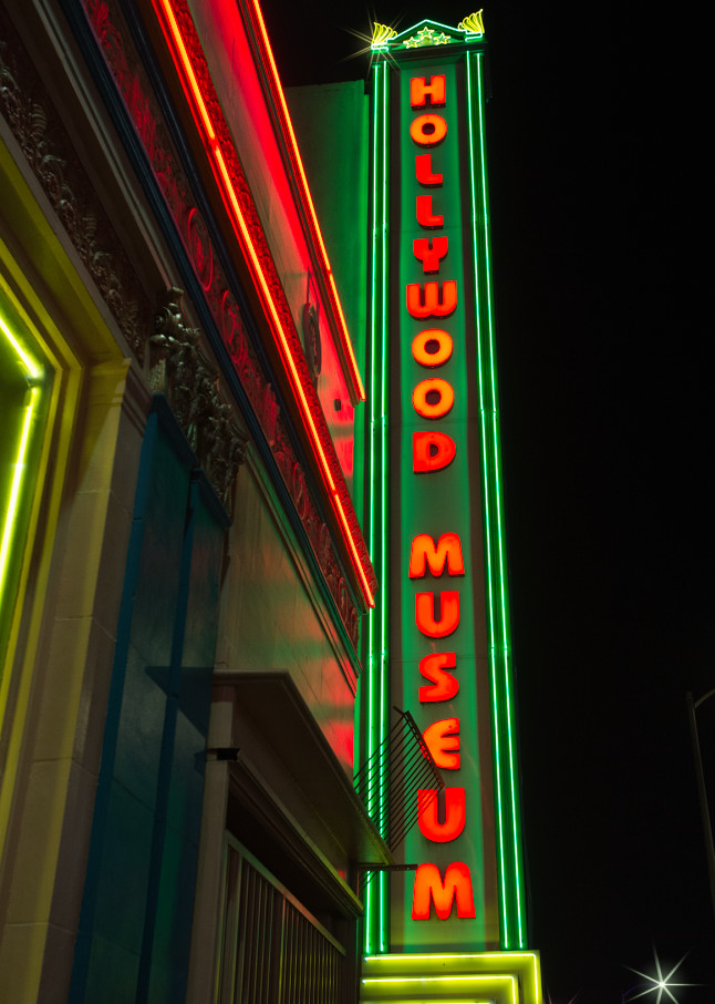 Hollywood Museum Neon Sign Photography Art | zoeimagery.XYZ
