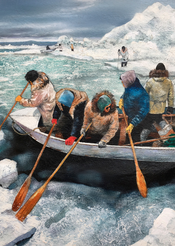 Inuit Men In Boat  Art | MANTHA DESIGN