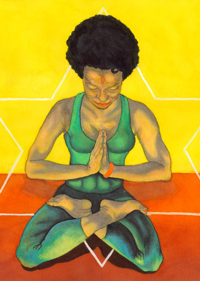 Lotus, Full lotus, yoga poses, watercolor