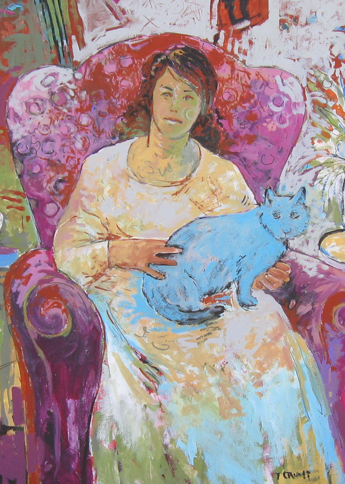 Woman with Blue Cat