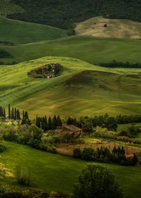 View of rolling hills in Tuscany