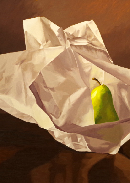 Pear Wrapped In Tissue Paper 4 Art | Helen Vaughn Fine Art